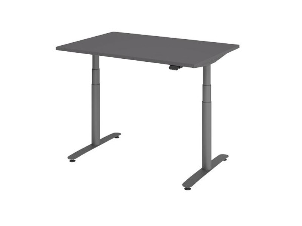 Hammerbacher zit-sta bureau elektrisch 120x80cm grafiet, VXDLR12/G/G