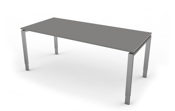 Kerkmann bureau met 4-pootsframe, vorm 5, B 1800 x D 800 x H 680-820 mm, grafiet, 11415212