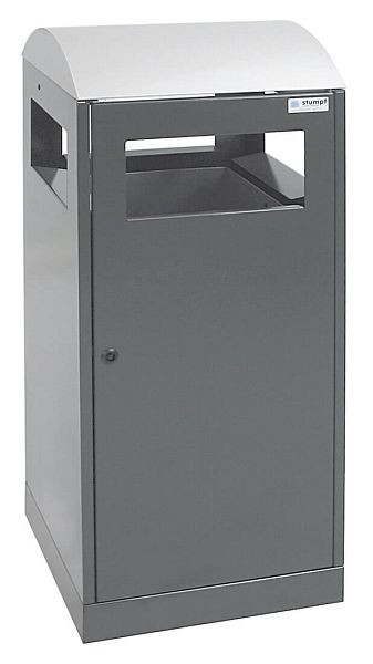 stumpf afvalscheiding A³-ES, antracietgrijs / roestvrij staal, verzinkte binnenemmer, volume: 90 liter, 650-090-0-2-100