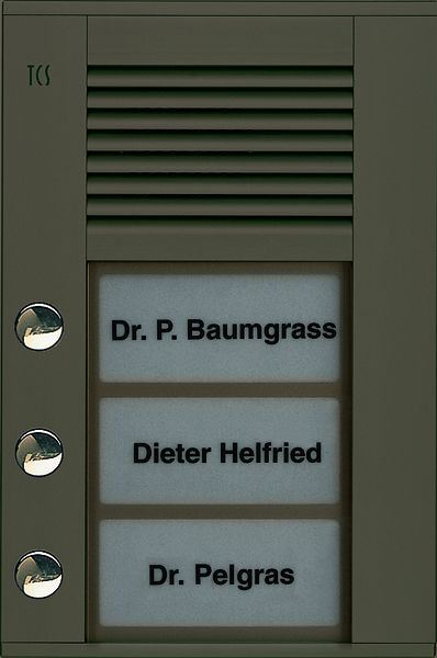 TCS Audio buitenstation serie PDS 3 belknoppen (links uitgelijnd), AP brons, PDS03-EB/04