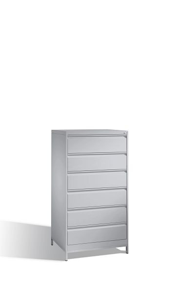 C+P archiefkast Acurado, H1357xB787xD590mm, kleur: wit aluminium, handgreep, met frame, 12936-323 S10068