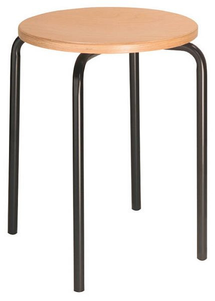 Bedrunka + Hirth stapelkruk, standaard, zitting: beuken, frame: zwart, afmetingen in mm (H): 500, 05.3250.02