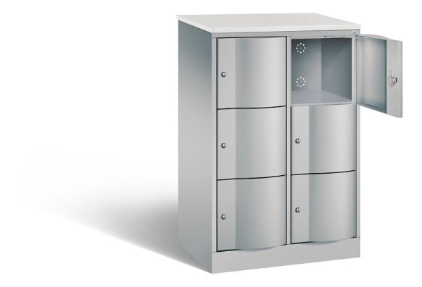C+P lockerkast Resisto, H1255xB772xD540mm, kleur: wit aluminium, 8573-272 S10471