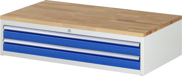 RAU ladekast serie 7000, B1145 x D650 x H285mm, massief beuken werkblad, laden: 2xH90 mm, 13-XXL1.3A-B.11