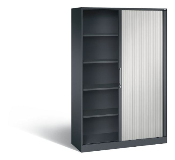 C+P rolluikkast Asisto, H1980xB1200xD435mm, kleur: zwartgrijs/lichtgrijs, beugelgreep, 5 niveaus, 143001-000 S10007