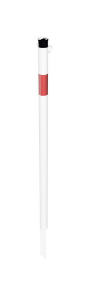 Schake afzetpaal stalen buis Ø 42 x 2,5 mm vast om in te slaan, thermisch verzinkt en wit gecoat, 1 oog, 4042EB/1