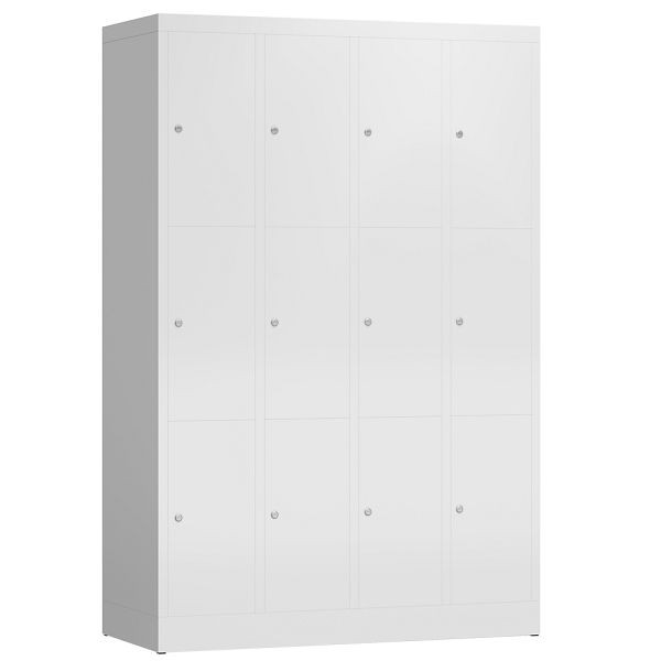 Lüllmann ClassiX lockerkast, 4 compartimenten met elk 3 compartimenten, 1800 x 1185 x 500 mm, signaalwit, X-520347