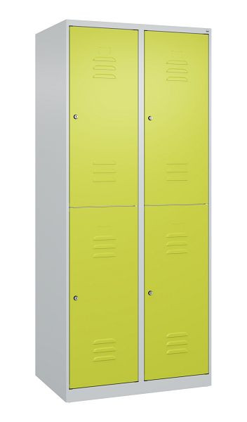 C+P Doppelstöckiger Spind Classic PLUS, 2 Abteile, 1850x800x500mm, 7035/0024, Zylinderschlösser, 080300-22 S10056