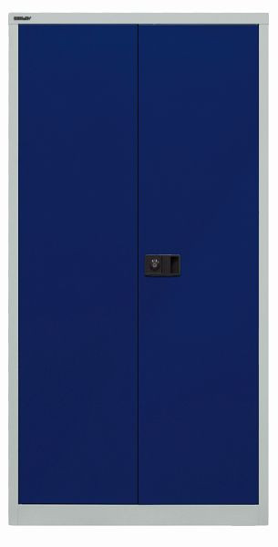 Bisley universele draaideurkast, 3 gegalvaniseerde planken, 4 OH, romp lichtgrijs, fronten oxford blauw, E722A03G505