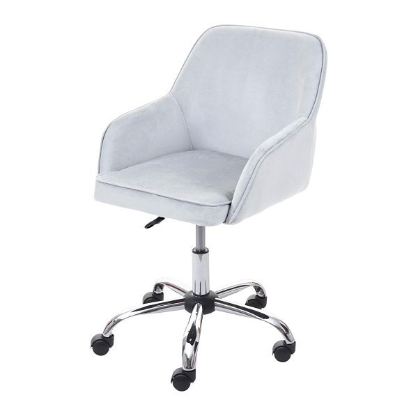 Mendler HWC-F82 bureaustoel, bureaustoel, directiestoel, bureaustoel, retro design fluweel, grijs, 70584