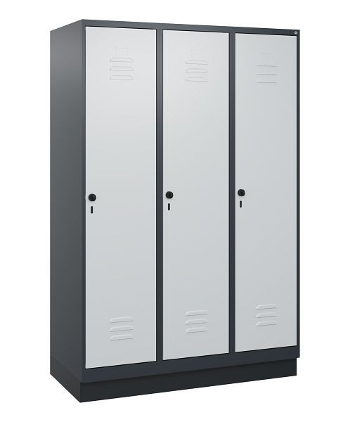 C+P luierkluis Classic PLUS met middenwand, bodem, 3 vakken, 1800x1200x500mm, 7016/7035, veiligheidsdraaigrendel, 0800207-32F S10013