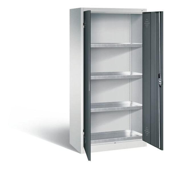 C+P Umweltschrank mit Stahlwannen, H1950xB930xT500 mm, Lichtgrau/Anthrazit, 8921-3155 S10006