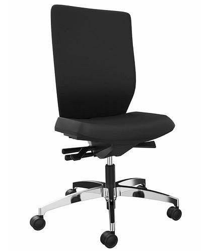 DENIOS Stilo ES operator bureaustoel, Syncro 3D ballance technologie, aluminium onderstel, zwart, 292422