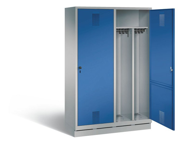 C+P zwart wit locker Evolo, H1800xW1190xD500mm, kleur: wit aluminium / gentiaanblauw, 48220-40 S10065