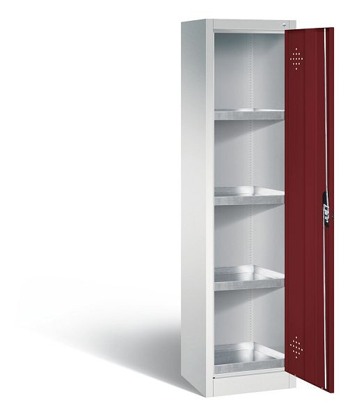 C+P klimaatkast Acurado, H1950xW502xD500mm, kleur: lichtgrijs/robijnrood, verzonken handgreep, 8901-315 S10140