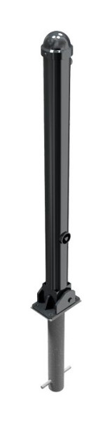 Schake slagboomstijl paal serie 477B Ø 76 mm, opklapbaar, zelfvergrendelend slot voor inbetonzetting, driehoekslot, 477FUHB