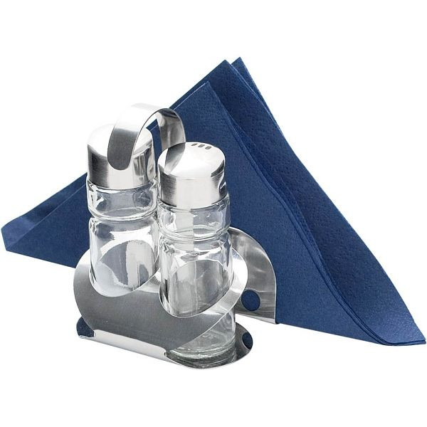 Stalgast cruet set, 2-delig, zout / peper, met kaart- / servethouder, hoogte 115 mm, TT4102002