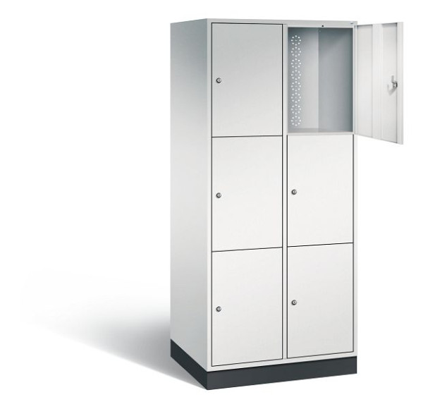 C+P XL lockerkast Intro, H1950xW820xD590mm, kleur: lichtgrijs, 8370-203 S10009