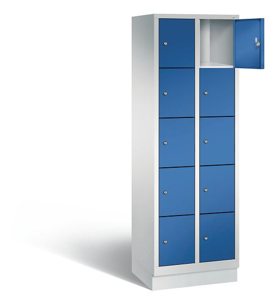 C+P lockerkast Evolo, H1800xB610xD500mm, kleur: lichtgrijs / gentiaanblauw, 48020-205 S10006