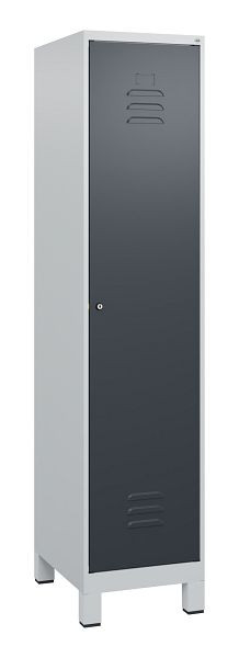 C+P luierkastje Classic PLUS met middenwand, voeten, 1800x400x500mm, 7035/7016, cilinderslot, 0800107-12F S10023