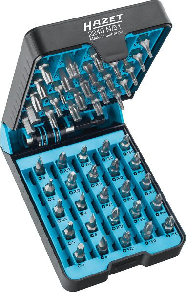 Hazet bitset, Pozidriv profiel PZ, holle zeskant 6.3, Phillips profiel PH, sabotagebestendig TORX® profiel, aantal gereedschappen: 51, 2240N/51