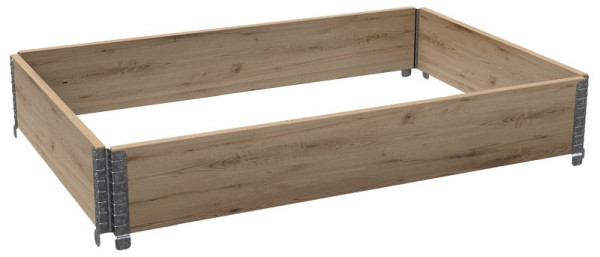Schake houten aanbouwframe, voor europallets (1200 x 800 mm), afmetingen: 1200 x 800 x 200 mm, met stalen hoekbeslag, 50376-200