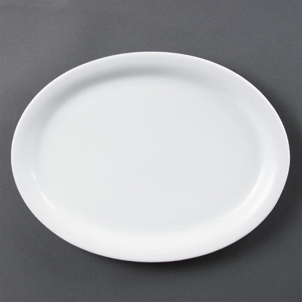 Olympia Whiteware ovale serveerborden 29,2cm, pak van 6, CB484