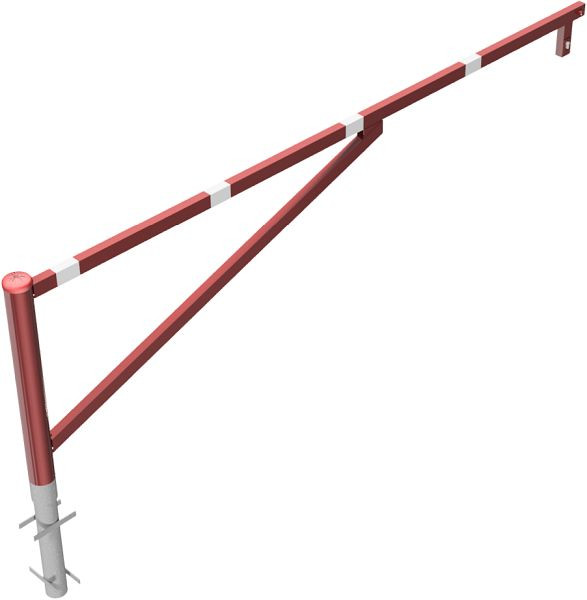 Schake draaihek, om in beton te plaatsen, thermisch verzinkt en rood gecoat, dagbreedte: 3000 mm, met profielcilinderslot, 413_300ZB