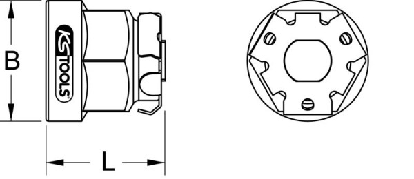 KS Tools GEARplus bitadapter, 3/8"x1/4", 503.4262