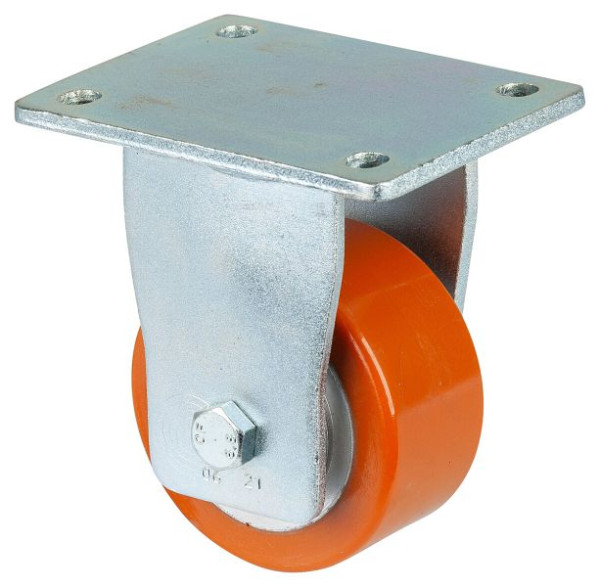 BS Rollen Zwaarlastwiel, bokwiel, wielbreedte 50 mm, wiel-Ø 100 mm, draagvermogen 400 kg, polyurethaan gegoten 95 Shore A, gegoten, kogellager, RR110.C10.101