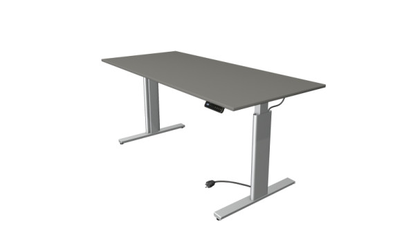 Kerkmann Move 3 zit-/statafel zilver, B 1800 x D 800 mm, elektrisch in hoogte verstelbaar van 720-1200 mm, grafiet, 10233312