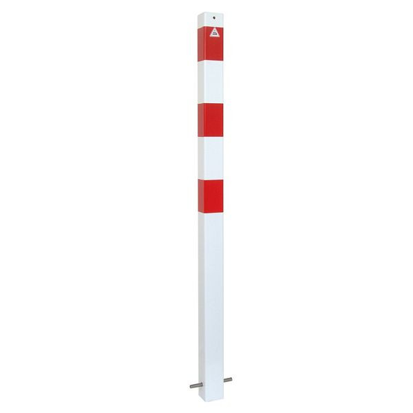 Schake afzetpaal stalen buis 70 x 70 mm stationair, voor inzetting in beton, thermisch verzinkt en wit gecoat, 470B/2