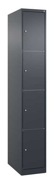 C+P Schließfachschrank Classic PLUS, 1850x300x500mm, 7016/7016, mit 4 Fächern, 080000-104 S10010