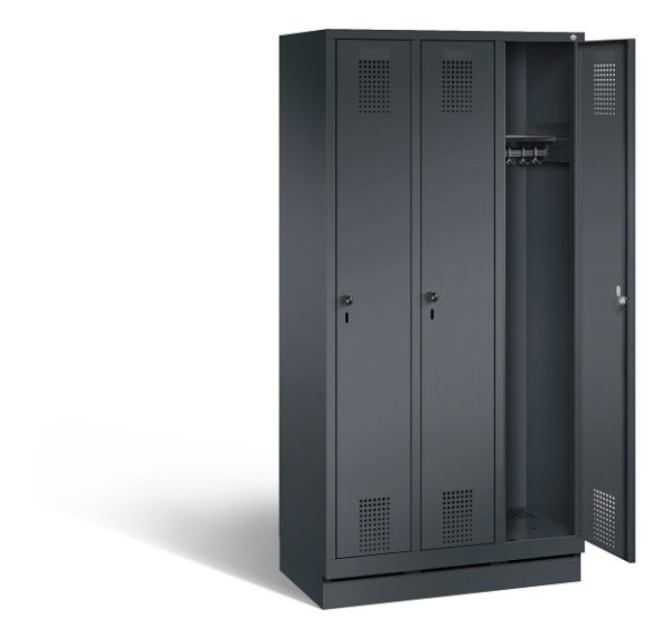 C+P Evolo garderobe, H1800xB900xD500mm, kleur: zwart-grijs, 48020-30 S10044