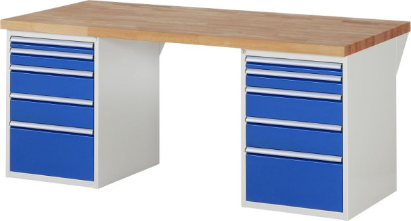 RAU werkbank serie 7000 - modulair ontwerp, 10 x laden, 2000x840x900 mm, 03-7511A3-209B4S.11