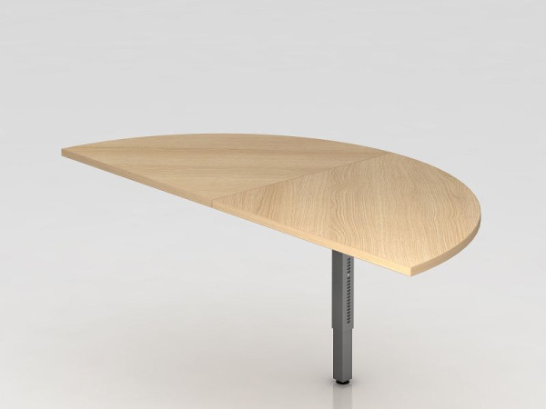 Hammerbacher aanschuiftafel 2x kwartcirkel/onderstel vierkant eiken/grafiet, halve cirkel voor bevestiging aan een bureau, VRA160/E/G