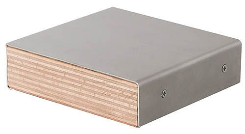 Bedrunka + Hirth werkblad diepte 750 mm, beuken multiplex met RVS afdekplaat, afmetingen in mm (BxDxH): 1250 x 750 x 50, AE0312550
