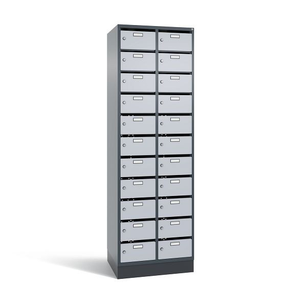 C+P Verteilerschrank 22 Fächer, H1950xB620xT490 mm, Anthrazit/Weißalu, 8170-211 S10449