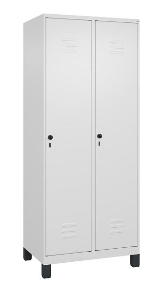 C+P luierkluis Classic PLUS met middenwand, voeten, 2 vakken, 1950x800x500mm, 9016/9016, veiligheidsdraaigrendel, 080010-22F S10002