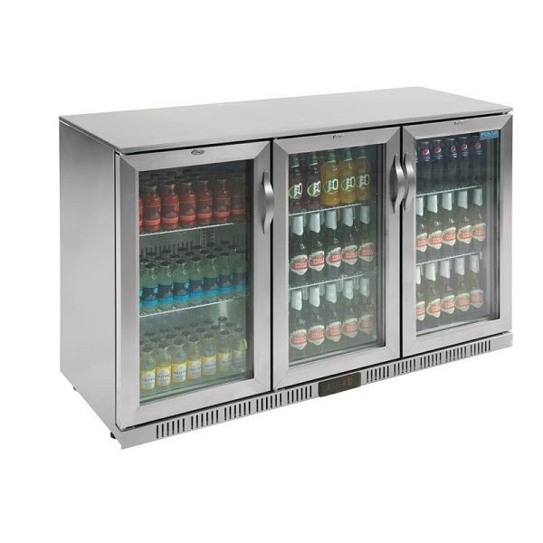 Polar G-serie RVS staafkoelkast met 3 neerklapbare deuren 330L, GL009