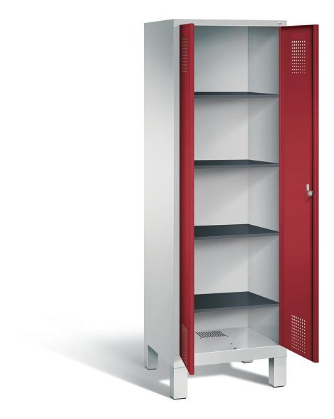 C+P washok Evolo, H1850xW610xD500mm, kleur: lichtgrijs/robijnrood, 48212-20b S10059