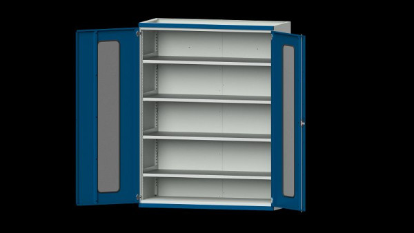 ANKE werkbanken, zware kast, model 301, 1485 x 630 x 1950 mm, zichtvlak van plexiglas, RAL 7035/5010, 620.281
