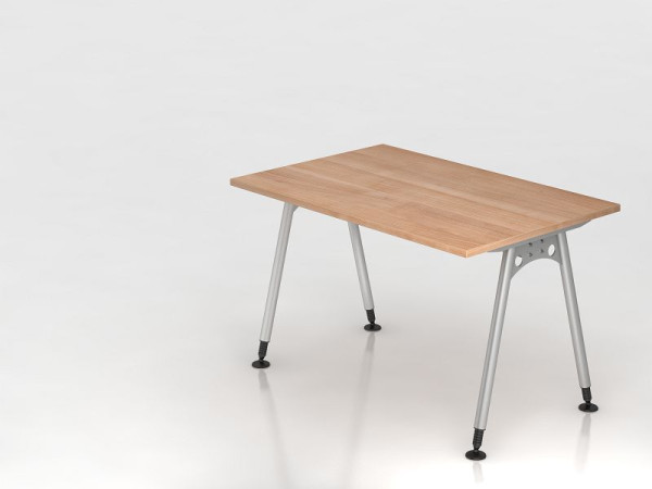 Hammerbacher bureau A-poot 120x80cm, walnoot, rechthoekige vorm, VAS12/N/S