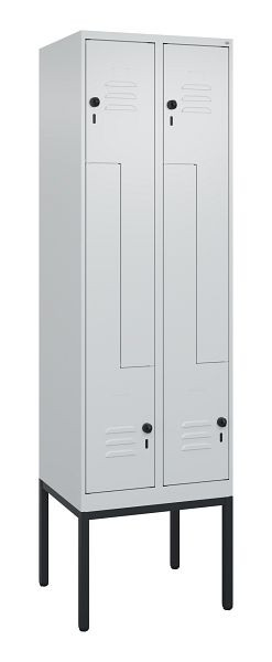 C+P Z-Spind Classic PLUS, Gestell, 4 Abteile, 2120x600x500mm, 7035/7035, Drehriegel, 0800337-204 S10009