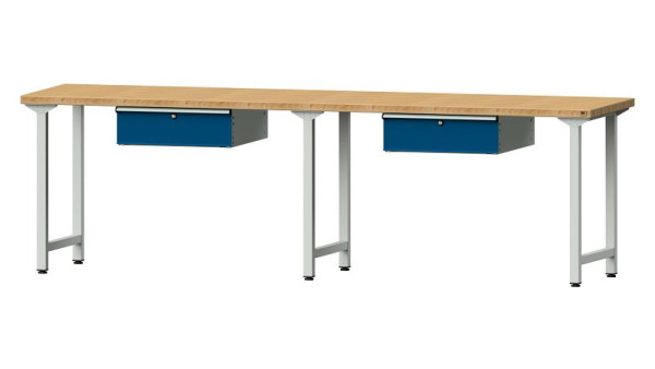 ANKE werkbanken werktafel, model 93, 2800 x 700 x 840 mm, RAL 7035/5010, BMP 40 mm, 400.416