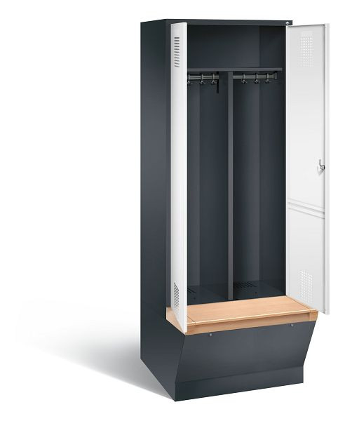 C+P zwart wit locker Evolo, H2090xW810xD815mm, kleur: zwart grijs / verkeerswit, 48056-22 S10169