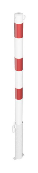 Schake afzetpaal stalen buis Ø 60 x 2,5 mm afneembaar voor hangslot, thermisch verzinkt en wit gecoat, 1 oog, 460VB/1
