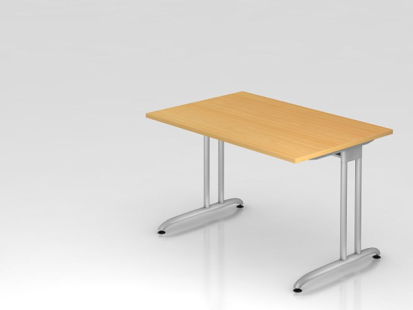 Hammerbacher bureau C-poot 120x80cm beuken, horizontale kabelgoot, werkhoogte 72 cm, VBS12/6/S