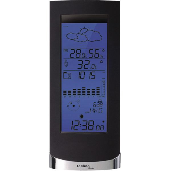Technoline weerstation, radioklok DCF-77 met handmatige instelmogelijkheid, afmetingen: 100 x 45 x 235 mm, WS 6501