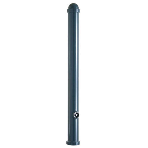 Stone HGS afzetpaal Ø 76 mm met sierkap, opklapbaar, profielcilinderslot, gelijksluitend, sluiting bovenaan, voor pluggen, RAL 7016 antracietgrijs, zonder ogen, 477uzb-470.577016